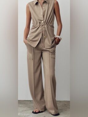 NWT Zara Twill Pocket Pants